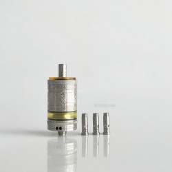 RekaVape Old School Ost R Dama Style MTL RTA Atomizer - Silver, 316SS + PEI, Air Pin 1.0, 1.2, 1.5, 1.8mm, 4.5ml, 22mm Diameter