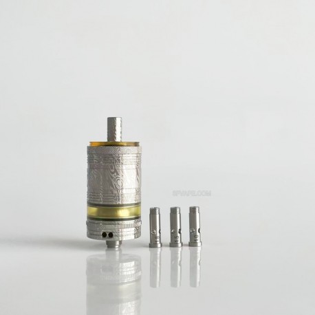 RekaVape Old School Ost R Dama Style MTL RTA Atomizer - Silver, 316SS + PEI, Air Pin 1.0, 1.2, 1.5, 1.8mm, 4.5ml, 22mm Diameter