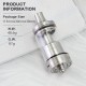 SXK Prime Minister Style RDL RTA Atomizer - Silver, 316SS + Glass, 5.2~5.7ml, Air Pins 2.0, 2.5, 3.0, 3.5, 4.0mm, 22mm Diameter