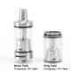 SXK Prime Minister Style RDL RTA Atomizer - Silver, 316SS + Glass, 5.2~5.7ml, Air Pins 2.0, 2.5, 3.0, 3.5, 4.0mm, 22mm Diameter