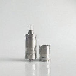 RekaVape By-ka V9+ Plus Style MTL RTA Atomizer w/ Combi Tank Tube - Silver, 5.0ml, Air Pins 1.2 / 1.4 / 1.7mm, 22mm Diameter