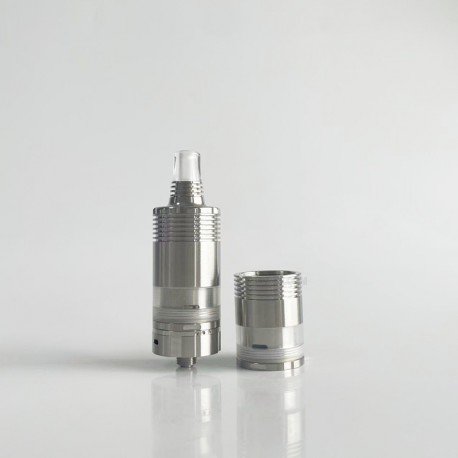 RekaVape By-ka V9+ Plus Style MTL RTA Atomizer w/ Combi Tank Tube - Silver, 5.0ml, Air Pins 1.2 / 1.4 / 1.7mm, 22mm Diameter
