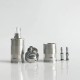RekaVape By-ka V9+ Plus Style MTL RTA Atomizer w/ Combi Tank Tube - Silver, 5.0ml, Air Pins 1.2 / 1.4 / 1.7mm, 22mm Diameter