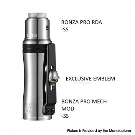 Authentic ThunderCloud Thunder Cloud Bonza Pro Mech Kit SS Mech Mod + SS RDA - 1 x 18650 / 20700 / 21700