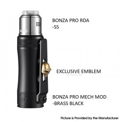 Authentic ThunderCloud Thunder Cloud Bonza Pro Mech Kit Black Mech Mod + SS RDA - 1 x 18650 / 20700 / 21700