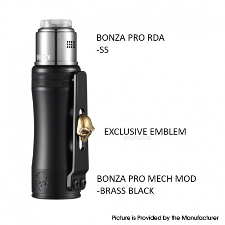 Authentic ThunderCloud Thunder Cloud Bonza Pro Mech Kit Black Mech Mod + SS RDA - 1 x 18650 / 20700 / 21700