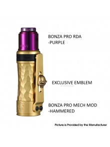 Authentic ThunderCloud Thunder Cloud Bonza Pro Mech Kit Hammered Mech Mod + Purple RDA - 1 x 18650 / 20700 / 21700