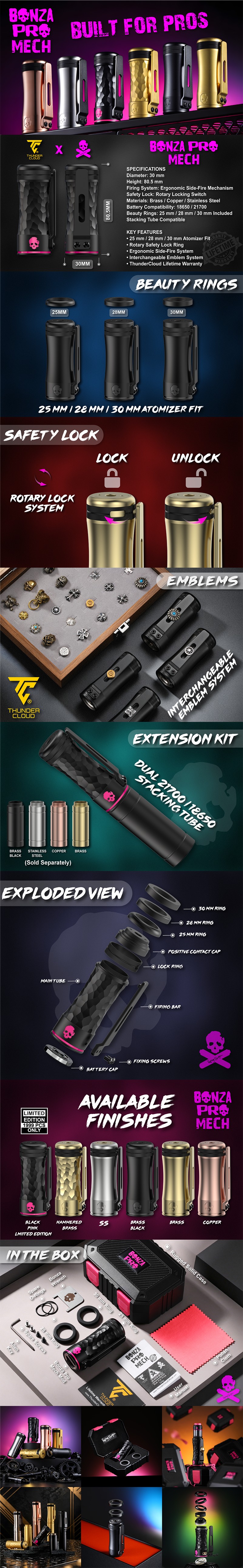 Authentic ThunderCloud Thunder Cloud Bonza Pro Mech Mod