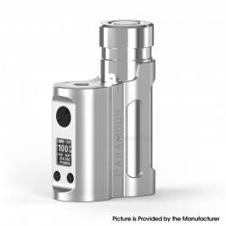 Authentic MECHVAPE Paramour V2 100W VW SBS Box Mod - Full Silver, VW 5~100W, 1 x 18650 / 21700