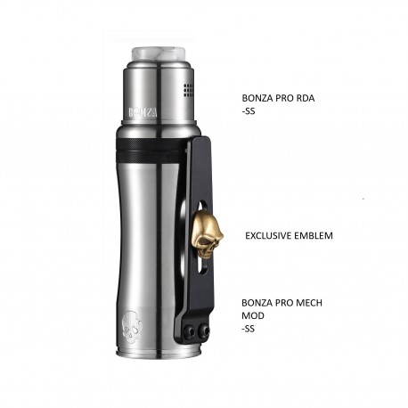 Authentic ThunderCloud Thunder Cloud Bonza Pro Mech Kit SS Mech Mod + SS RDA - 1 x 18650 / 20700 / 21700