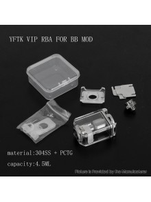 YFTK VIP Style RBA Bridge Tank for BB / Billet / Boro Devices - Silver, 316SS + PCTG, 4.5ml