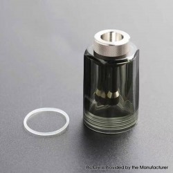 YFTK Diamond Tank Tube for e-Vapor Flash Style V4.5 / V4.5S+ RTA - Black, 5.0ml