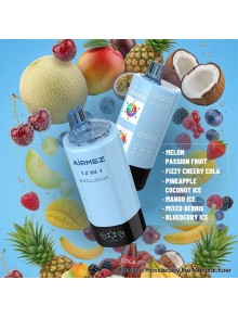[Ships from EU-1 Warehouse] Airmez Fox 300k 12 in 1 Disposable Kit - Melon Passion Fruit + Fizzy Cherry Cola + Pineapple Coconut
