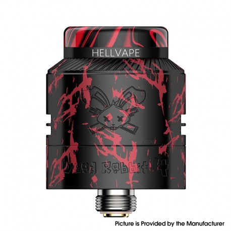 [Ships from Bonded Warehouse] Authentic Hellvape Dead Rabbit 4 RDA Atomizer - Black Red, BF Pin, 24mm Diameter