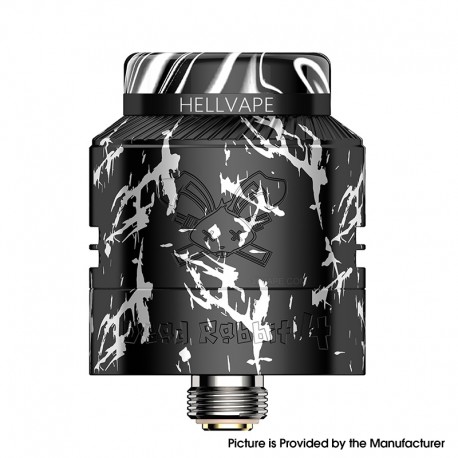 [Ships from Bonded Warehouse] Authentic Hellvape Dead Rabbit 4 RDA Atomizer - Black Silver, BF Pin, 24mm Diameter