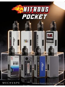 Authentic MECHVAPE X Nitrous Pocket 80W Box Mod Starter Kit - Black, VW 5~80W, 1 x 18650