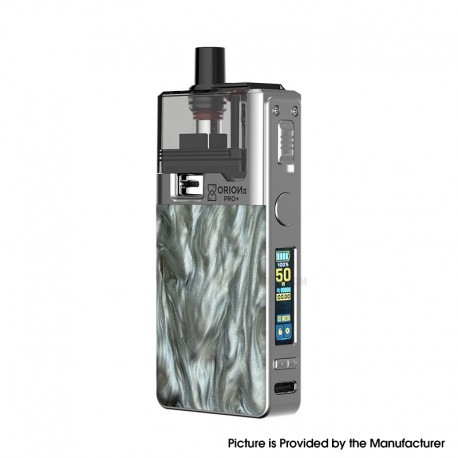 [Ships from Bonded Warehouse] Authentic LVE Orion II Pro Plus 50W Pod Mod Kit - Silver Mercury Swirl, Standard Pod Cartridge Kit