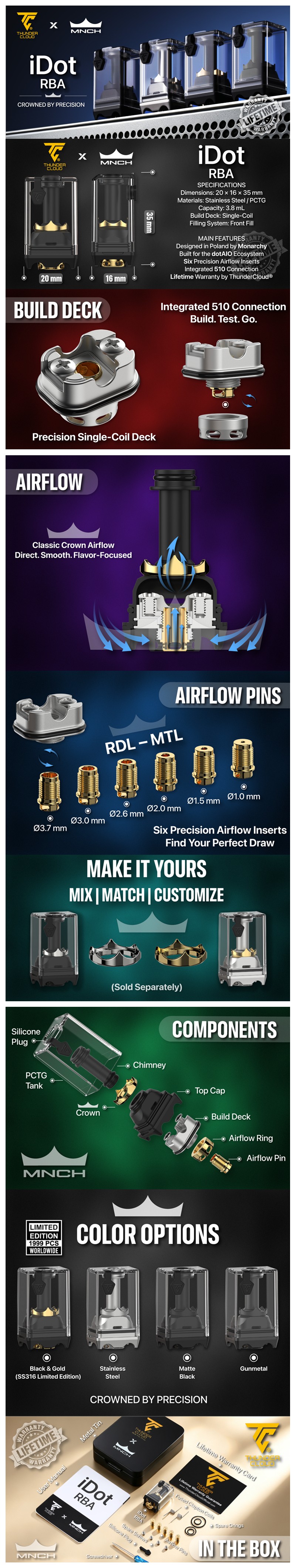 Authentic Thunder Cloud iDot RBA Tank Kit for dotAIO platform