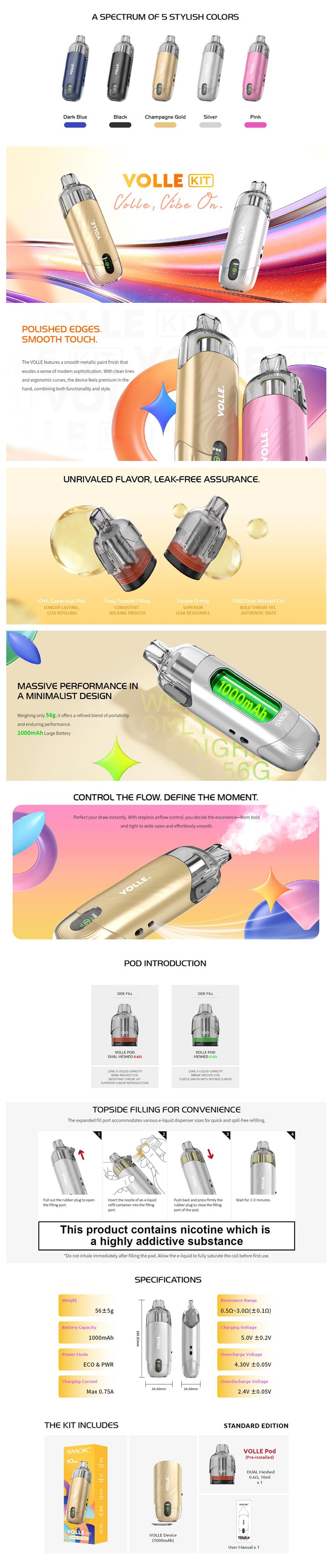 Authentic SMOK Volle Pod System Kit