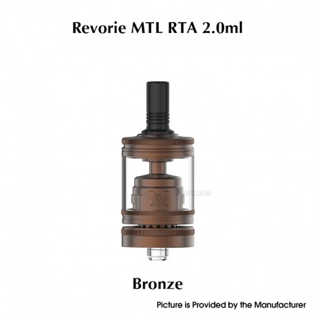 Authentic Ambition Mods Revorie MTL RTA Rebuildable Atomizer - Bronze, Air Pins 0.8, 1.0, 1.2mm, 2.0ml, 23mm Diameter
