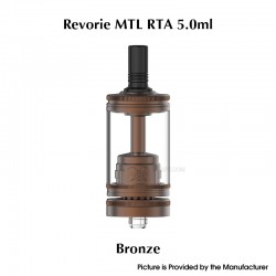 Authentic Ambition Mods Revorie MTL RTA Rebuildable Atomizer - Bronze, Air Pins 0.8, 1.0, 1.2mm, 5.0ml, 23mm Diameter