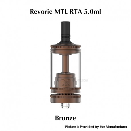 Authentic Ambition Mods Revorie MTL RTA Rebuildable Atomizer - Bronze, Air Pins 0.8, 1.0, 1.2mm, 5.0ml, 23mm Diameter