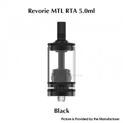 Authentic Ambition Mods Revorie MTL RTA Rebuildable Atomizer - Black, Air Pins 0.8, 1.0, 1.2mm, 5.0ml, 23mm Diameter