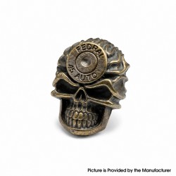 Authentic ThunderCloud Thunder Cloud Bonza Pro Mech Replacement Emblem - Model F Hellfire Bullet Skull, Brass + White Copper