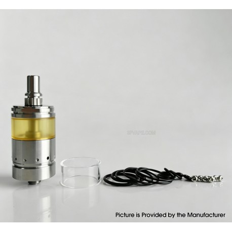 RekaVape Ghost Ring Style RTA Rebuildable Tank Atomizer - Silver, 316SS + PEI, 4ml, 22mm Diamter