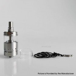 RekaVape Ghost Ring Style RTA Rebuildable Tank Atomizer - Silver, 316SS + PCTG, 4ml, 22mm Diamter