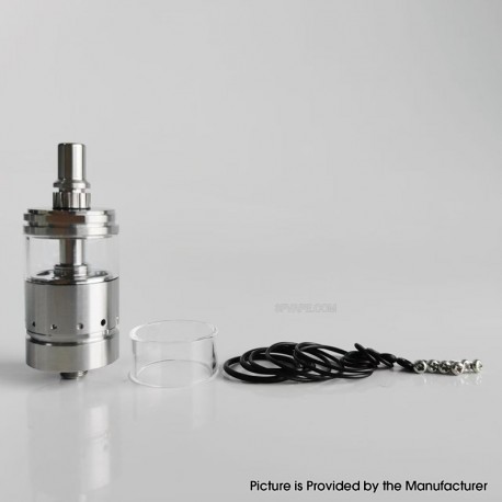 RekaVape Ghost Ring Style RTA Rebuildable Tank Atomizer - Silver, 316SS + PCTG, 4ml, 22mm Diamter