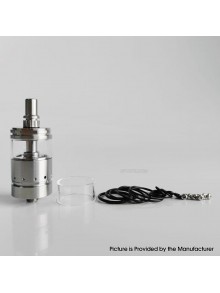 RekaVape Ghost Ring Style RTA Rebuildable Tank Atomizer - Silver, 316SS + PCTG, 4ml, 22mm Diamter
