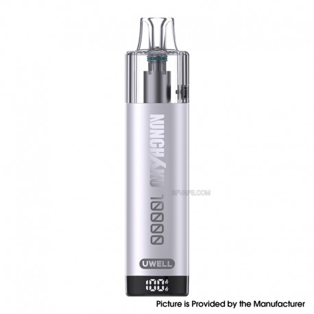 [Ships from Bonded Warehouse] Authentic Uwell Nunchaku 10000 16W Refillable Pod Kit - Stella Silver, 1900mAh, 10ml, 0.8ohm