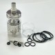 Ghost Ring Style RTA Rebuildable Tank Atomizer - Silver, Titanium + Glass, 4ml, 22mm Diamter