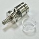 Ghost Ring Style RTA Rebuildable Tank Atomizer - Silver, Titanium + Glass, 4ml, 22mm Diamter