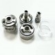 Ghost Ring Style RTA Rebuildable Tank Atomizer - Silver, SS + Glass, 4ml, 22mm Diamter