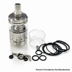 YFTK Ghost Ring Style RTA Rebuildable Tank Atomizer - Silver, SS + Glass, 4ml, 22mm Diamter