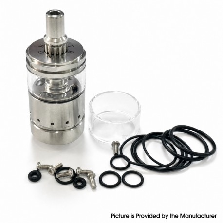 YFTK Ghost Ring Style RTA Rebuildable Tank Atomizer - Silver, SS + Glass, 4ml, 22mm Diamter
