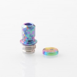 Rekavape Mission XV Arc Style Integrated Drip Tip + Fire Button Set for dotMod dotAIO V2 Pod - Digigrid, Titanium + SS