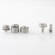 Ghost Ring Style RTA Rebuildable Tank Atomizer - Silver, SS + Glass, 4ml, 22mm Diamter