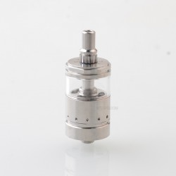 Ghost Ring Style RTA Rebuildable Tank Atomizer - Silver, SS + Glass, 4ml, 22mm Diamter