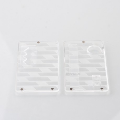 Authentic MK MODS V4 Replacement Front + Back Cover Panel Plate for dotMod dotAIO V2 Pod - Clear, Acrylic (2 PCS)