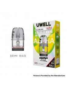 [Ships from Bonded Warehouse] Authentic Uwell Caliburn GPP Alpha Pod Cartridge - 0.4ohm, 3.0ml, Side Refill (4 PCS)