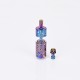 Flash 4.5S+ Style 22mm RTA Rebuildable Tank Atomizer - Stripe Pattern, Titanium + Stainless Steel, 22mm Diameter