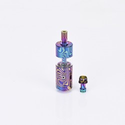 Flash 4.5S+ Style 22mm RTA Rebuildable Tank Atomizer - Stripe Pattern, Titanium + Stainless Steel, 22mm Diameter