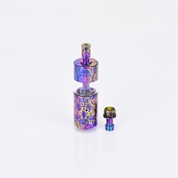 Flash 4.5S+ Style 22mm RTA Rebuildable Tank Atomizer - Flower Pattern, Titanium + Stainless Steel, 22mm Diameter