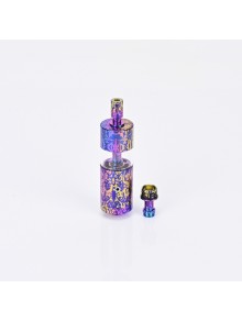 Flash 4.5S+ Style 22mm RTA Rebuildable Tank Atomizer - Flower Pattern, Titanium + Stainless Steel, 22mm Diameter