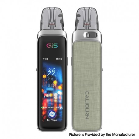 [Ships from Bonded Warehouse] Authentic Uwell Caliburn G5 Pro 35W Pod System Kit - Gray leather, 1800mAh, 3ml, 0.4ohm / 0.6ohm