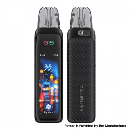 [Ships from Bonded Warehouse] Authentic Uwell Caliburn G5 Pro 35W Pod System Kit - Carbon Black, 1800mAh, 3ml, 0.4ohm / 0.6ohm