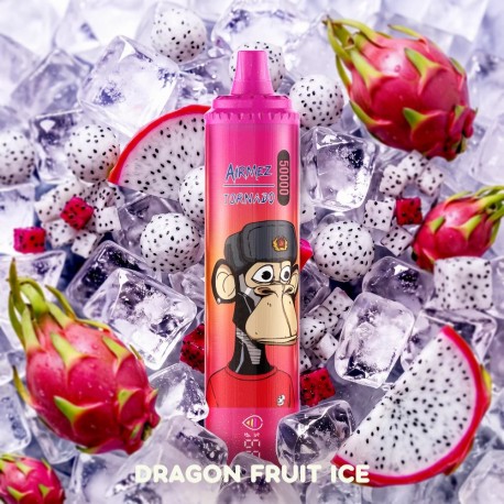 [Ships from EU-1 Warehouse] Authentic Airmez Tornado 50k Puffs Disposable Kit 850mAh 25ml - Dragonfruit Ice, 50,000 puffs